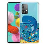 For Samsung Galaxy A32 5G Colored Drawing Pattern Highly Transparent TPU Protective Case(Whale Seabed)