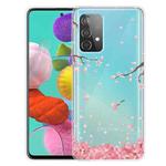For Samsung Galaxy A32 5G Colored Drawing Pattern Highly Transparent TPU Protective Case(Fallen Cherry Blossoms)