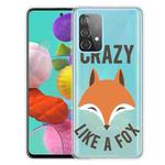 For Samsung Galaxy A32 5G Colored Drawing Pattern Highly Transparent TPU Protective Case(Fox Head)