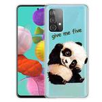 For Samsung Galaxy A32 5G Colored Drawing Pattern Highly Transparent TPU Protective Case(Tilted Head Panda)