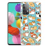 For Samsung Galaxy A52 5G / 4G Colored Drawing Pattern Highly Transparent TPU Protective Case(Corgi)