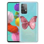 For Samsung Galaxy A52 5G / 4G Colored Drawing Pattern Highly Transparent TPU Protective Case(Red Butterfly)