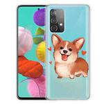 For Samsung Galaxy A72 5G / 4G Colored Drawing Pattern Highly Transparent TPU Protective Case(Love Corgi)