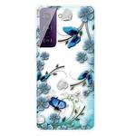 For Samsung Galaxy S21 5G Colored Drawing Pattern Highly Transparent TPU Protective Case(Chrysanthemum Butterfly)