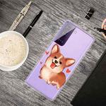 For Samsung Galaxy S21 5G Colored Drawing Pattern Highly Transparent TPU Protective Case(Love Corgi)