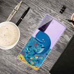 For Samsung Galaxy S21+ 5G Colored Drawing Pattern Highly Transparent TPU Protective Case(Whale Seabed)