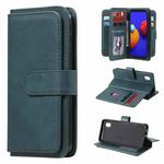 For Samsung Galaxy A01 Core Multifunctional Magnetic Copper Buckle Horizontal Flip Solid Color Leather Case with 10 Card Slots & Wallet & Holder & Photo Frame(Dark Green)