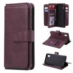 For Samsung Galaxy A01 Core Multifunctional Magnetic Copper Buckle Horizontal Flip Solid Color Leather Case with 10 Card Slots & Wallet & Holder & Photo Frame(Wine Red)