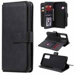 For Samsung Galaxy S20 FE 5G Multifunctional Magnetic Copper Buckle Horizontal Flip Solid Color Leather Case with 10 Card Slots & Wallet & Holder & Photo Frame(Black)
