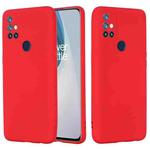 For OnePlus Nord N10 5G Pure Color Liquid Silicone Shockproof Full Coverage Case(Red)