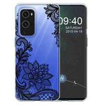 For OnePlus 9 Colored Drawing Pattern Highly Transparent TPU Protective Case(Black Rose)