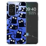 For OnePlus 9 Colored Drawing Pattern Highly Transparent TPU Protective Case(Funny Cat)