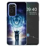 For OnePlus 9 Colored Drawing Pattern Highly Transparent TPU Protective Case(Lion King)