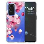 For OnePlus 9 Colored Drawing Pattern Highly Transparent TPU Protective Case(Cherry Blossoms)
