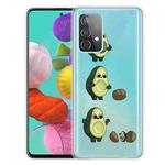 For Samsung Galaxy A32 5G Colored Drawing Pattern Highly Transparent TPU Protective Case(Avocado)