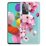 For Samsung Galaxy A52 5G / 4G Colored Drawing Pattern Highly Transparent TPU Protective Case(Cherry Blossoms)