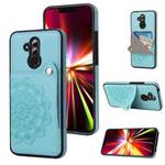 For Huawei Mate 20 Lite Embossed Pattern PU + TPU Protective Case with Holder & Wallet & Card Slots(Green)