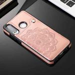 For Huawei P30 Lite Embossed Pattern PU + TPU Protective Case with Holder & Wallet & Card Slots(Rose Gold)