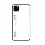 For iPhone 11 Pro Gradient Color Glass Case(White)