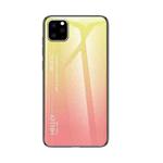 For iPhone 11 Pro Max Gradient Color Glass Case(Yellow)