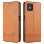 For Oppo A92s AZNS Magnetic Calf Texture Horizontal Flip Leather Case with Card Slots & Holder & Wallet(Light Brown)