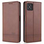 For Oppo A92s AZNS Magnetic Calf Texture Horizontal Flip Leather Case with Card Slots & Holder & Wallet(Dark Brown)