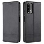 For Xiaomi Redmi Note 9 AZNS Magnetic Calf Texture Horizontal Flip Leather Case with Card Slots & Holder & Wallet(Black)