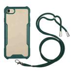 Acrylic + Color TPU Shockproof Case with Neck Lanyard For iPhone 6(Dark Green)