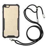 Acrylic + Color TPU Shockproof Case with Neck Lanyard For iPhone 6 Plus(Black)