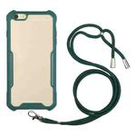 Acrylic + Color TPU Shockproof Case with Neck Lanyard For iPhone 6 Plus(Dark Green)