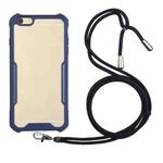 Acrylic + Color TPU Shockproof Case with Neck Lanyard For iPhone 6 Plus(Dark Blue)