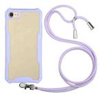 For iPhone SE 2022 / SE 2020 / 8 / 7 Acrylic + Color TPU Shockproof Case with Neck Lanyard(Purple)