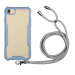 For iPhone SE 2022 / SE 2020 / 8 / 7 Acrylic + Color TPU Shockproof Case with Neck Lanyard(Milk Grey)