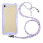 Acrylic + Color TPU Shockproof Case with Neck Lanyard For iPhone 8 Plus / 7 Plus(Purple)