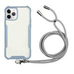 For iPhone 11 Pro Max Acrylic + Color TPU Shockproof Case with Neck Lanyard (Milk Grey)