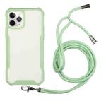 For iPhone 12 mini Acrylic + Color TPU Shockproof Case with Neck Lanyard (Avocado Green)