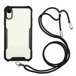 For iPhone X / XS Acrylic + Color TPU Shockproof Case with Neck Lanyard(Black)