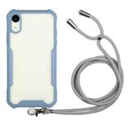 For iPhone X / XS Acrylic + Color TPU Shockproof Case with Neck Lanyard(Milk Grey)