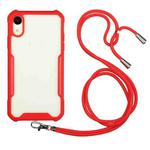 For iPhone XS Max Acrylic + Color TPU Shockproof Case with Neck Lanyard(Red)