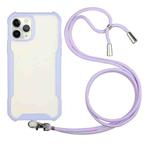 For iPhone 12 Acrylic + Color TPU Shockproof Case with Neck Lanyard