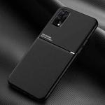 For OPPO Realme 7 Pro Classic Tilt Strip Grain Magnetic Shockproof PC + TPU Case(Black)