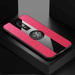 For OnePlus 6 XINLI Stitching Cloth Texture Shockproof TPU Protective Case with Ring Holder(Red)