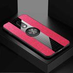 For OnePlus 6T XINLI Stitching Cloth Texture Shockproof TPU Protective Case with Ring Holder(Red)