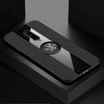 For OnePlus 7 Pro XINLI Stitching Cloth Texture Shockproof TPU Protective Case with Ring Holder(Black)