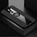 For Meizu Note 8 XINLI Stitching Cloth Texture Shockproof TPU Protective Case with Ring Holder(Black)