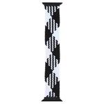 Plastic Buckle Mixed Color Nylon Braided Single Loop Watch Band For Apple Watch Series 7 45mm / 6 & SE & 5 & 4 44mm / 3 & 2 & 1 42mm, Size:S(Checkered Black White)