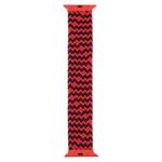 Plastic Buckle Mixed Color Nylon Braided Single Loop Watch Band For Apple Watch Ultra 49mm / Series 8&7 45mm / SE 2&6&SE&5&4 44mm / 3&2&1 42mm, Size:S(Ripple Black Red)