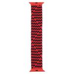 Plastic Buckle Mixed Color Nylon Braided Single Loop Watch Band For Apple Watch Ultra 49mm / Series 8&7 45mm / SE 2&6&SE&5&4 44mm / 3&2&1 42mm, Size:M(Ripple Black Red)