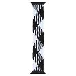 Plastic Buckle Mixed Color Nylon Braided Single Loop Watch Band For Apple Watch Ultra 49mm / Series 8&7 45mm / SE 2&6&SE&5&4 44mm / 3&2&1 42mm, Size:L(Checkered Black White)