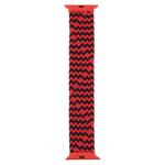 Plastic Buckle Mixed Color Nylon Braided Single Loop Watch Band For Apple Watch Ultra 49mm / Series 8&7 45mm / SE 2&6&SE&5&4 44mm / 3&2&1 42mm, Size:L(Ripple Black Red)